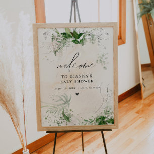 GIANNA Etherische Grün Baby Shower Begrüßung Poster