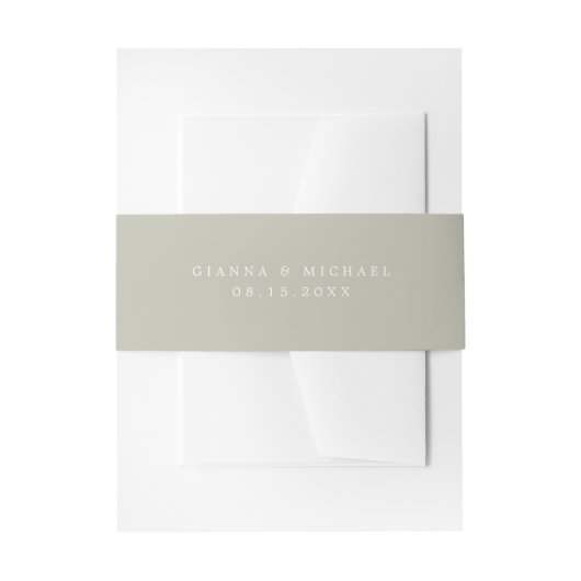 GIANNA Minimalistisch Earth Tone Sage Green Weddin Einladungsbanderole (Vorderseite Beispiel)