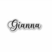 Gianna Name - Handgeschriebene Kalligrafie Aufkleber (Vorderseite)