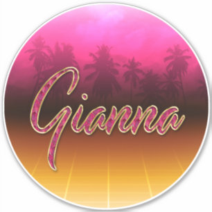 Gianna Vorname Name golden pink Aufkleber Sticker