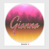 Gianna Vorname Name golden pink Aufkleber Sticker (Blatt)