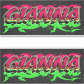 Gianna Vorname Name Graffiti Aufkleber Sticker (Vorderseite)