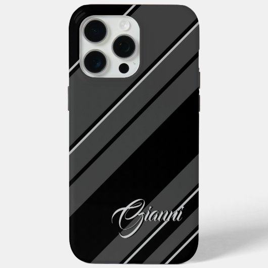 Gianni - Namensvorlage - Schwarz und Grau Case-Mate iPhone Hülle (Rückseite)