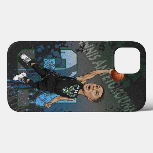 Giannis Antetokounmpo Karikatur Case-Mate iPhone Hülle (Rückseite (Horizontal))