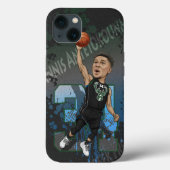 Giannis Antetokounmpo Karikatur Case-Mate iPhone Hülle (Rückseite)