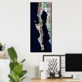 Giant 41"x96" Baja California Satellitenposter Poster (Heimbüro)