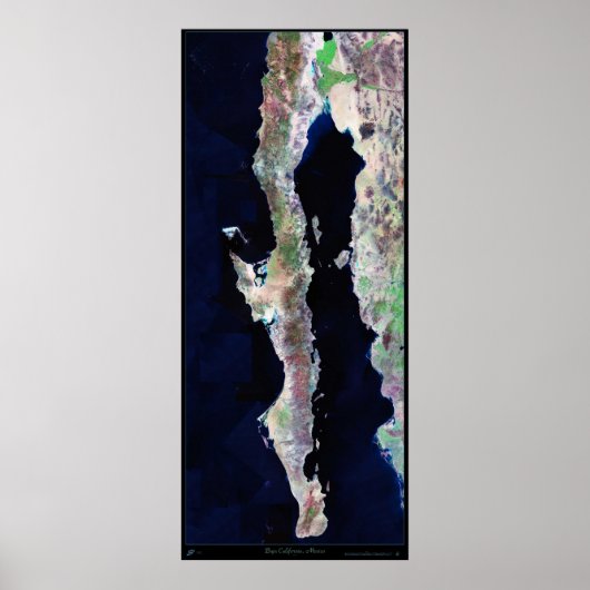 Giant 41"x96" Baja California Satellitenposter Poster (Vorne)