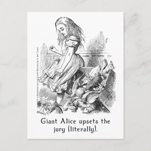 Giant Alice macht die Jury (buchstäblich) auf den  Postkarte (Vorderseite)
