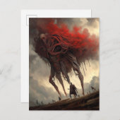 Giant Alien Walking Science Fiction Horror Kunst Postkarte (Vorne/Hinten)