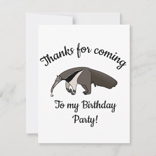 Giant Anteater Happy Birthday Dankeskarte (Vorderseite)