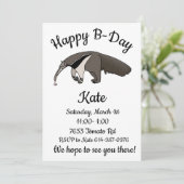 Giant Anteater Happy Birthday Einladung (Stehend Vorderseite)