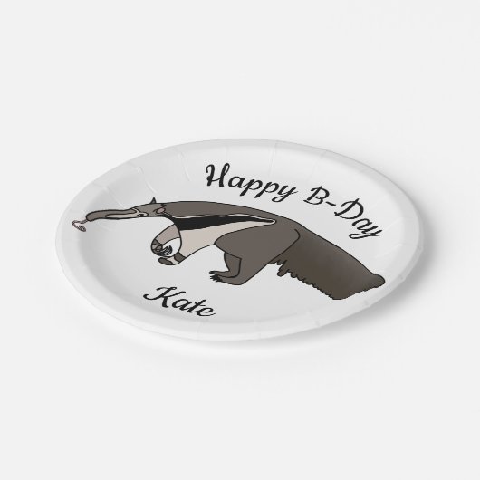 Giant Anteater Happy Birthday Pappteller (Schrägansicht)