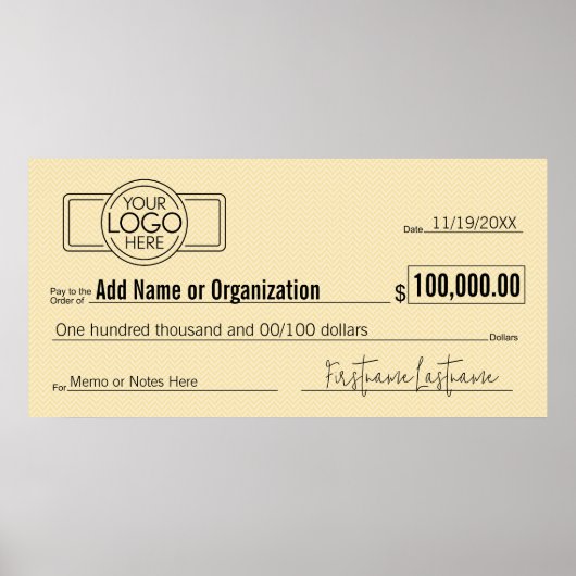 Giant Blank Karo für Verlosungen, Preise, Wohltäti Poster (Vorne)