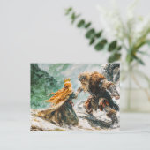 Giant Bodo Confronts Princess Rosstrappe Watercolo Postkarte (Stehend Vorderseite)