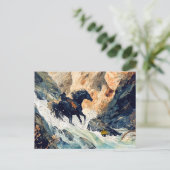 Giant Bodo Falls Rosstrappe Legend Watercolor Postkarte (Stehend Vorderseite)