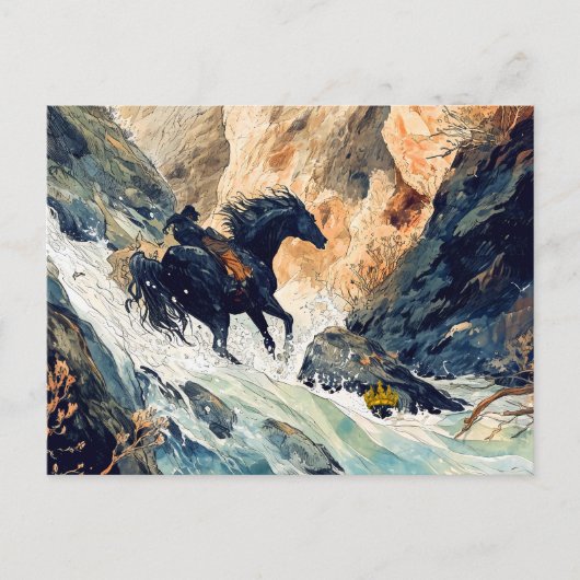 Giant Bodo Falls Rosstrappe Legend Watercolor Postkarte (Vorderseite)