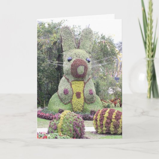 Giant Bunny topiary Feiertagskarte (Vorderseite)