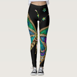 Giant Butterfly Jewel Colored Mosaik Leggings