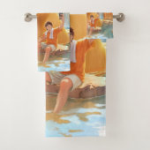Giant Capybara - Hot Spring Illustration Badhandtuch Set (Insitu)