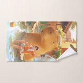 Giant Capybara - Hot Spring Illustration Badhandtuch Set (Handtuch)