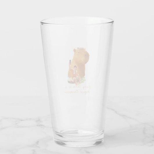 Giant Capybara - Hot Spring Illustration Glas (Rückseite)