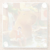 Giant Capybara - Hot Spring Illustration Glasuntersetzer (Rückseite)