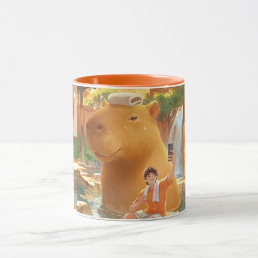 Giant Capybara - Hot Spring Illustration Tasse (Zentrum)
