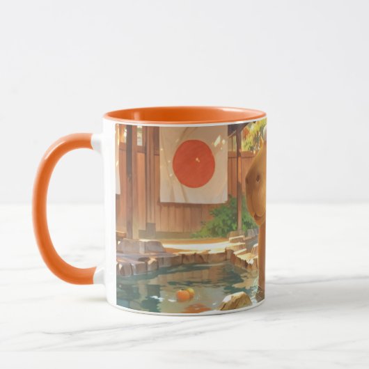 Giant Capybara - Hot Spring Illustration Tasse (Links)