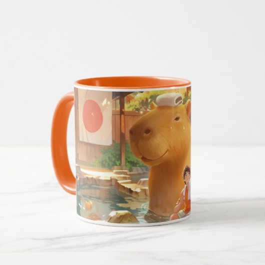 Giant Capybara - Hot Spring Illustration Tasse (Vorderseite Links)