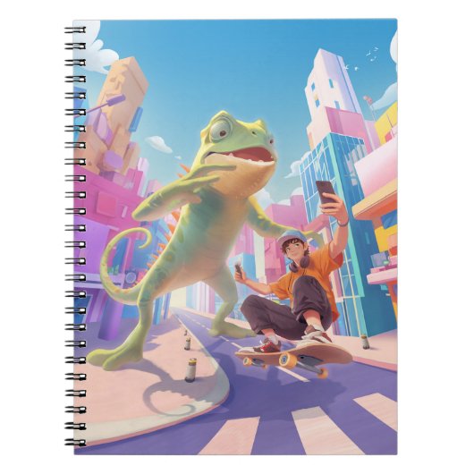 Giant Chameleon - City Illustration Notizblock (Vorderseite)