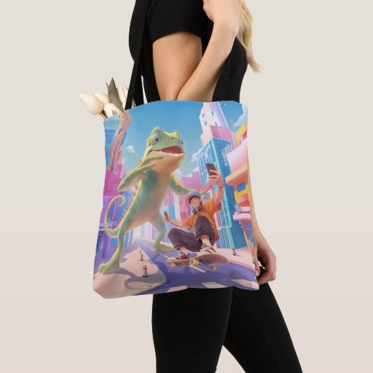 Giant Chameleon - City Illustration Tasche (Von Nahem)