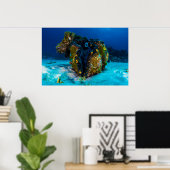 Giant Clam auf dem Poster des Großen Barrier Reef (Heimbüro)