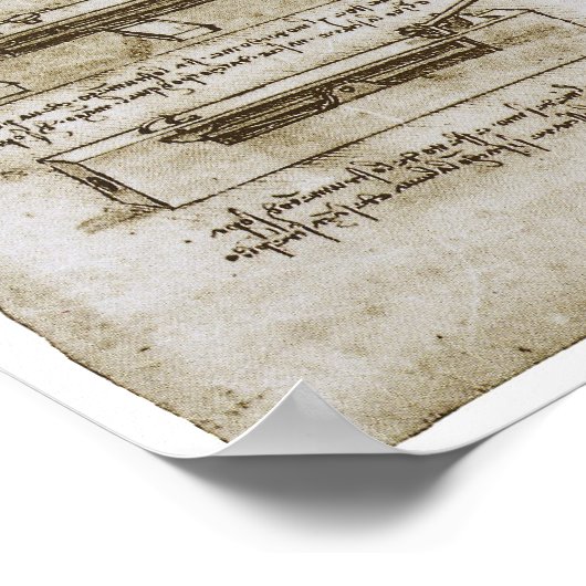 Giant Crossbow on Wheels, Leonardo da Vinci Poster (Ecke)
