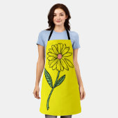 Giant Daisy auf gelber Schürze (Getragen)