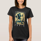 Giant Evil Robot attackiert Paris Sci Fi T-Shirt (Vorderseite)