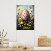 Giant Fantasy Egg in Forest Mushrooms Poster (Küche)