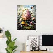 Giant Fantasy Egg in Forest Mushrooms Poster (Heimbüro)