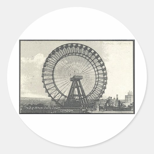 Giant Ferris Wheel LONDON Runder Aufkleber (Vorderseite)