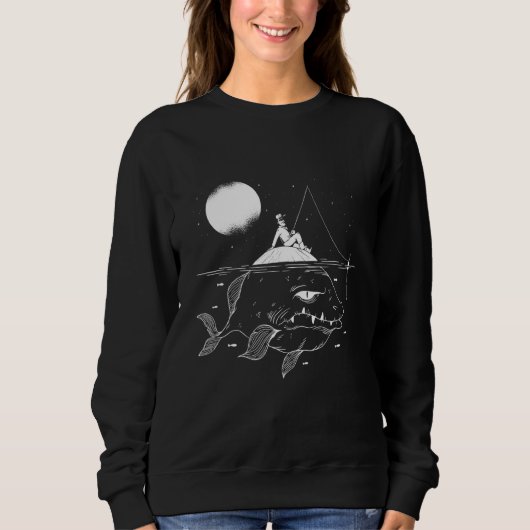 Giant Fish Fantasy Angling Fishing Sweatshirt (Vorderseite)