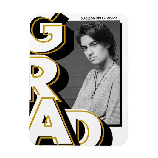 GIANT GOLD BLACK GRAD 4x3 Graduate Flexible Magnet (Vertikal)
