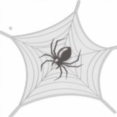 Giant Halloween Spider im Netz Aufkleber (Vorderseite)