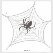 Giant Halloween Spider im Netz Aufkleber (Blatt)