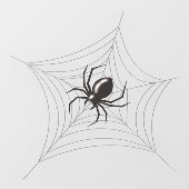 Giant Halloween Spider im Netz Fensteraufkleber (Blatt)