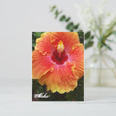 Giant Hibiskus Aloha Postcard Postkarte (Stehend Vorderseite)
