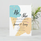 Giant Ice Cream Cones Gender-Offenbarung Er oder s Einladung (Stehend Vorderseite)