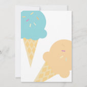 Giant Ice Cream Cones Gender-Offenbarung Er oder s Einladung (Rückseite)