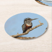 Giant Kingfisher Runder Pappuntersetzer (Angewinkelt)