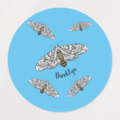 Giant leopard moth cartoon illustration etiketten (Design 1)