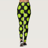 Giant Lime Green Polkadots on Black Leggings (Rückseite)