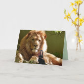 GIANT LION & LITTLE LADY BIRTHDAY FANTASY CARD KARTE (Gelbe Blume)